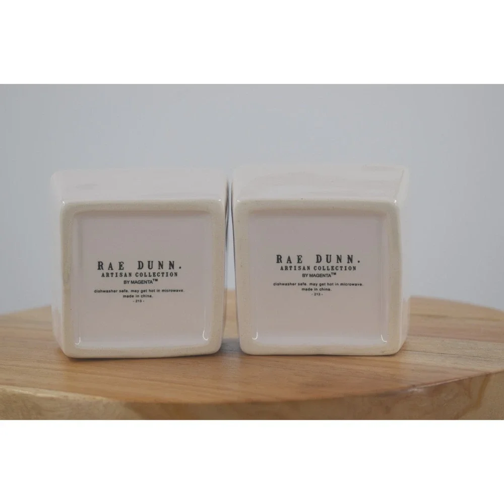 Rae Dunn Artisan Collection Savor Enjoy‎ Square Dipping Bowls Set